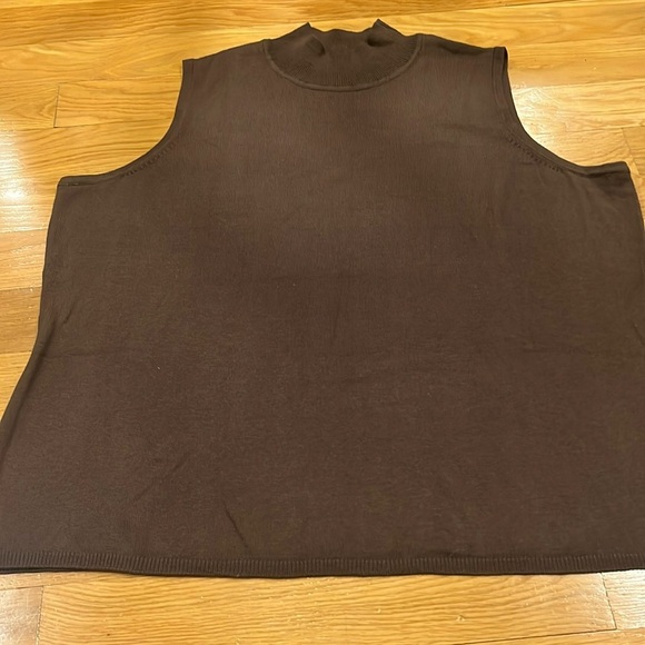 Jessica London women’s brown mock neck sweater tank size 22/24 . - Picture 2 of 6